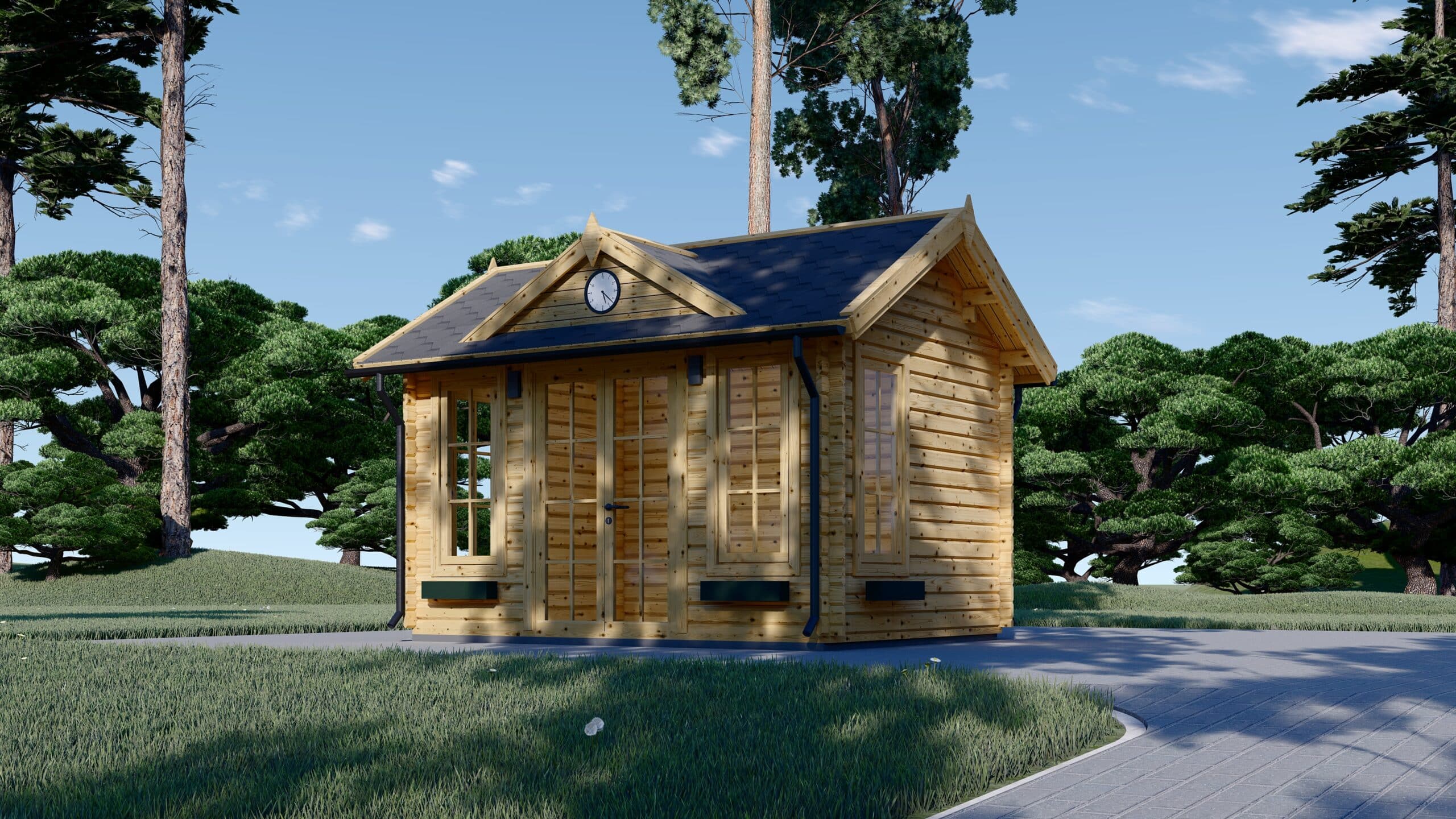 @_Clockhouse_4.00x3.00_44_3-scaled-1.jpg Premium Gartenhaus BRÜSSEL, 4x3m, 12m² – Bild 2