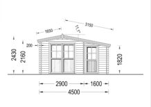 Premium Gartenhaus Bregenz, 4.5x3 m, 13 m² – Bild 7