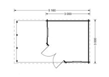 Gartenhaus ALAN PLUS (28mm), 5x3m,  9m² + 6.5m² – Bild 6
