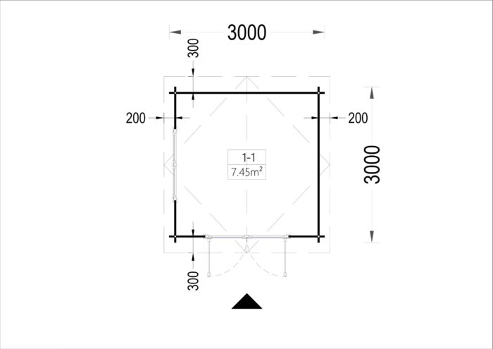 Gartenhaus ADRIA (44 mm), 3x3 m, 9 m² – Bild 7