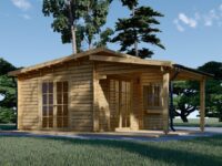 Gartenhaus HELENE 6x4m, 24m² mit 12.5m² Terrasse