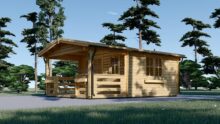 Gartenhaus aus Holz SABINE, 4x5.75 m, 16 m² + 7 m² Terrasse