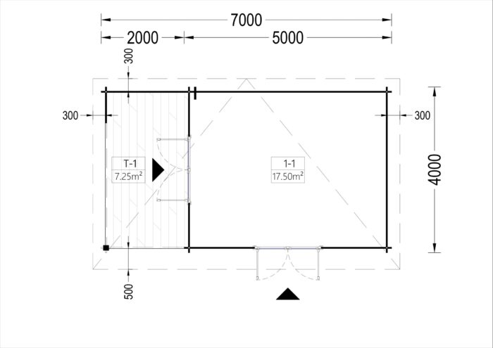 Premium Gartenhaus KARL (34mm) 5x4m, 20m² + 8m² Terrasse – Bild 6