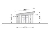 Premium Gartenhaus KARL (34mm) 5x4m, 20m² + 8m² Terrasse – Bild 8