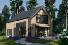 Holzhaus ALPINA(66 mm + Holzverschalung Isoliert ), 120 m²