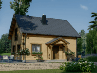 Blockbohlenhaus ERNI (66mm + Holzverschalung, Isoliert) 70 m²