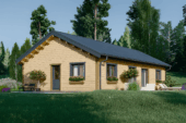Blockbohlenhaus LIENZ (66 mm + Holzverschalung Isoliert) 103 m²