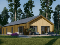 Holzhaus ROMAN(Isoliert, 66 mm + Holzverschalung), 93 m²