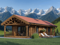 Holzhaus TRAUNSEE (Isoliert, 66 mm + Holzverschalung), 46 m²