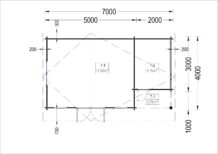 Premium Gartenhaus  CLAUDIA (66mm) 28m², 7x4m – Bild 6
