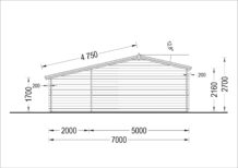 Premium Gartenhaus  CLAUDIA (66mm) 28m², 7x4m – Bild 9