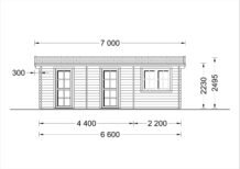Premium Gartenhaus ELENA, 6.6 x 3 m, 20 m² – Bild 8