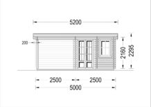Gartenhaus mit Terrasse KATI (28 mm), 5x3 m, 7.5 m² + 7.5 m² – Bild 8