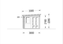 Gartenhaus mit Terrasse KATI (28 mm), 5x3 m, 7.5 m² + 7.5 m² – Bild 9