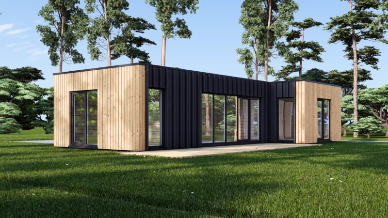 Holzhaus Laura 2 (66 mm + Holzverschalung) 50m² Isoliert