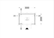 Gartenhaus aus Holz MIMI (28 mm), 3x2 m, 6 m² – Bild 7