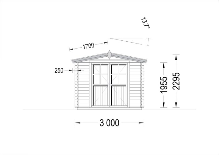 Gartenhaus aus Holz MIMI (28 mm), 3x2 m, 6 m² – Bild 8