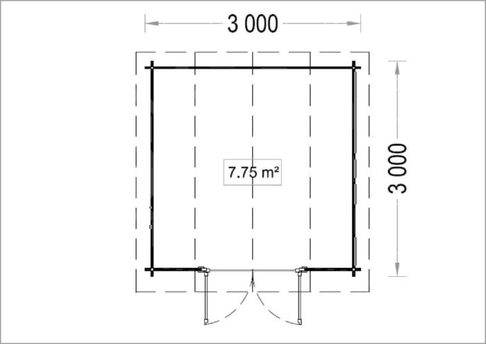 Gartenhaus  OHIO (34 mm), 3x3 m, 9 m² – Bild 7