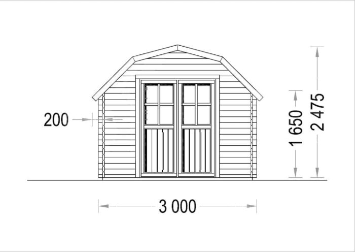 Gartenhaus  OHIO (34 mm), 3x3 m, 9 m² – Bild 8