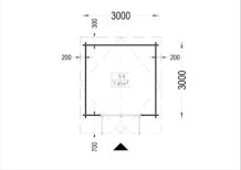 Premium Gartenhaus aus Holz PETRA (34mm), 3x3m – Bild 6