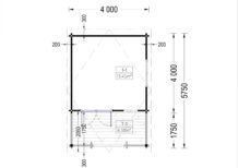 Gartenhaus aus Holz SABINE, 4x5.75 m, 16 m² + 7 m² Terrasse – Bild 6