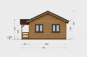Holzhaus TRAUNSEE (Isoliert, 66 mm + Holzverschalung), 46 m² – Bild 3