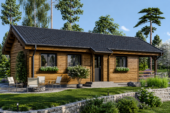 Holzhaus TRAUNSEE (Isoliert, 66 mm + Holzverschalung), 46 m² – Bild 3