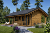 Holzhaus TRAUNSEE (Isoliert, 66 mm + Holzverschalung), 46 m² – Bild 5