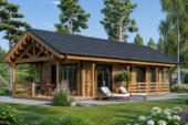 Holzhaus TRAUNSEE (Isoliert, 66 mm + Holzverschalung), 46 m² – Bild 4