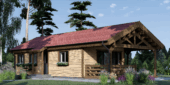 Holzhaus TRAUNSEE (Isoliert, 66 mm + Holzverschalung), 46 m² – Bild 2