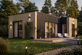 Holzhaus Laura 2 (66 mm + Holzverschalung) 50m² Isoliert