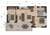 Holzhaus Laura 2 (66 mm + Holzverschalung) 50m² Isoliert – Bild 3