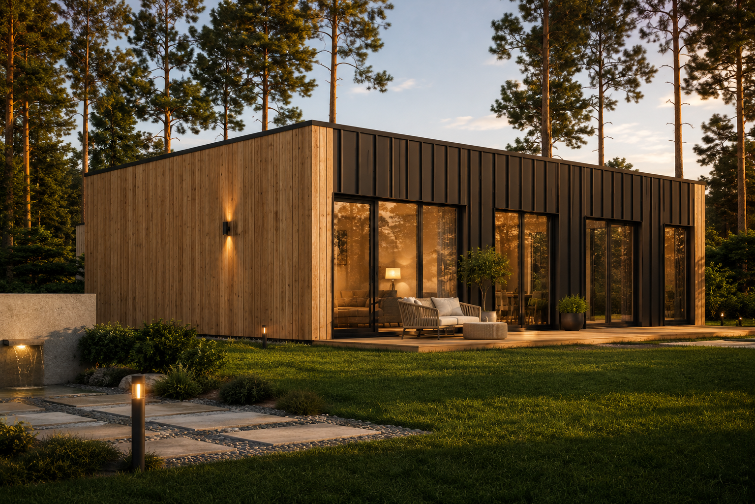 Wohnhaus Berta 2 Wohnhaus BERTA 2 (66 mm + Holzverschalung Isoliert), 60 m² – Bild 1