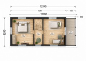 Blockbohlenhaus ANIKA Isoliert, 66 mm + Holzverschalung), 80 m² – Bild 4