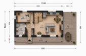Blockbohlenhaus ANIKA Isoliert, 66 mm + Holzverschalung), 80 m² – Bild 3