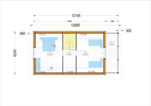 Blockbohlenhaus ANIKA Isoliert, 66 mm + Holzverschalung), 80 m² – Bild 5