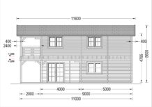 Blockbohlenhaus TURIN (66 mm) Isoliert, 100 m² + 20m² Terrasse – Bild 10