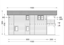 Blockbohlenhaus TURIN (66 mm) Isoliert, 100 m² + 20m² Terrasse – Bild 6