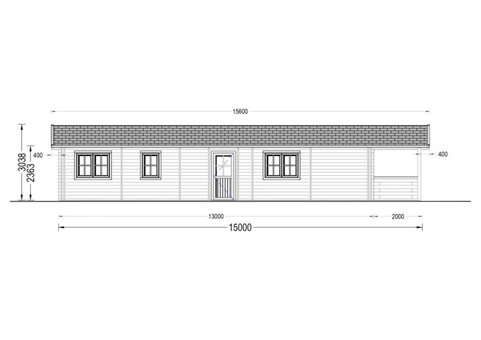 Blockbohlenhaus GOSAU (44+44 mm), 6×15 m, 90 m² – Extra Isoliert – Bild 9