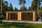 Blockbohlenhaus MARTIN Modern 48 m² Extra Isoliert – Bild 2