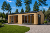 Blockbohlenhaus MARTIN Modern 48 m² Extra Isoliert