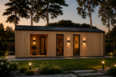 Blockbohlenhaus MILAN Modern (44 mm + Holzverschalung) – 37 m² Isoliert – Bild 2