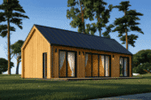 Blockbohlenhaus ADRIAN (44mm + Holzverschalung ), 50m² Extra Isoliert