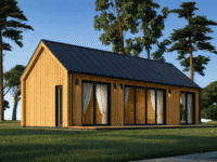 Blockbohlenhaus ADRIAN (44mm + Holzverschalung ), 50m² Extra Isoliert