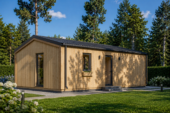 Blockbohlenhaus Angelika 44mm + Holzverschalung), 43m² – Bild 4