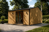 Gartenhaus ELSA (34 mm + Holzverschalung), 5x4m, 20m² Isoliert – Bild 2