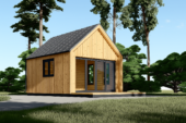 Blockbohlenhaus SUSI (44mm + Holzverschalung), 20m²