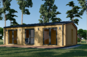 Blockbohlenhaus ARNOLD (44mm + Holzverschalung), 43m² Isoliert – Bild 3