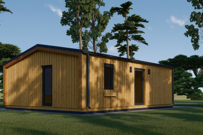 Blockbohlenhaus ARNOLD (44mm + Holzverschalung), 43m² Isoliert – Bild 5