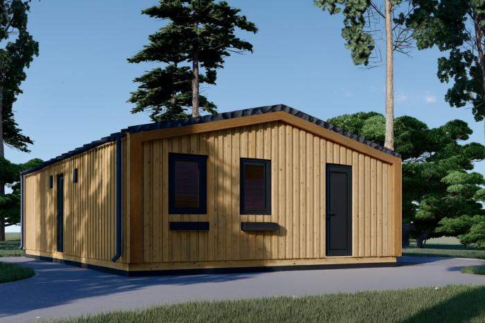 Blockbohlenhaus ARNOLD (44mm + Holzverschalung), 43m² Isoliert – Bild 4